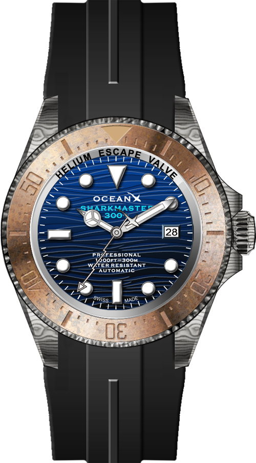 OceanX Sharkmaster 300+ Damascus Bronze SMS332 Limited Edition OceanX Sharkmaster 300+ Damascus Bronze SMS332 Limited Edition