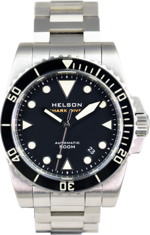 Helson Shark Diver 40 Steel Black Pre owned SeriousWatches