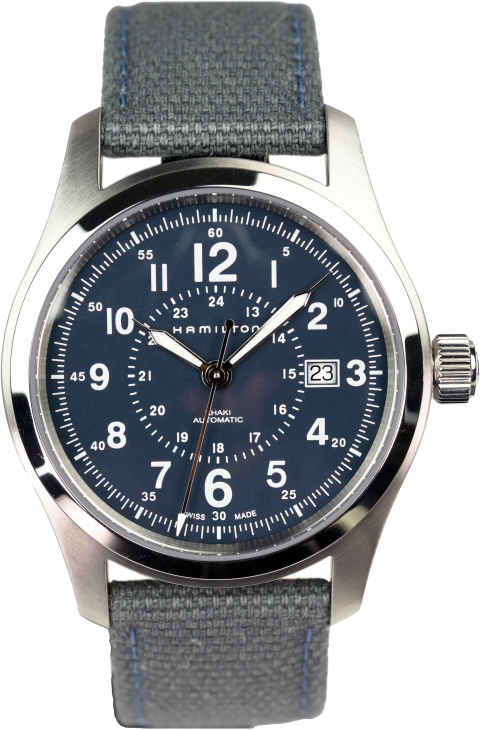 Hamilton khaki field automatic blue sale