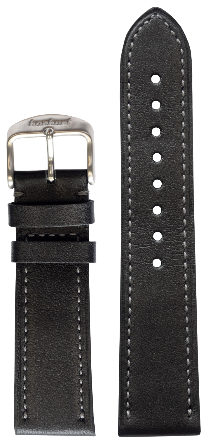 Hanhart Black Leather Strap 22mm 9922.7012-02