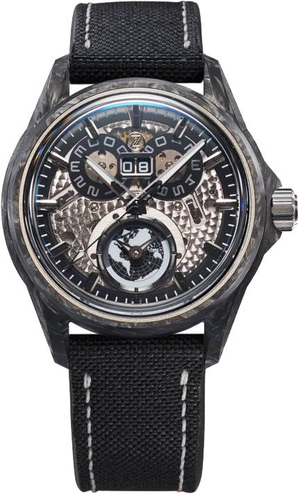 Zelos Spearfish Dual Time Carbon Moonscape - SeriousWatches.com Zelos Spearfish Dual Time Carbon Moonscape - SeriousWatches.com