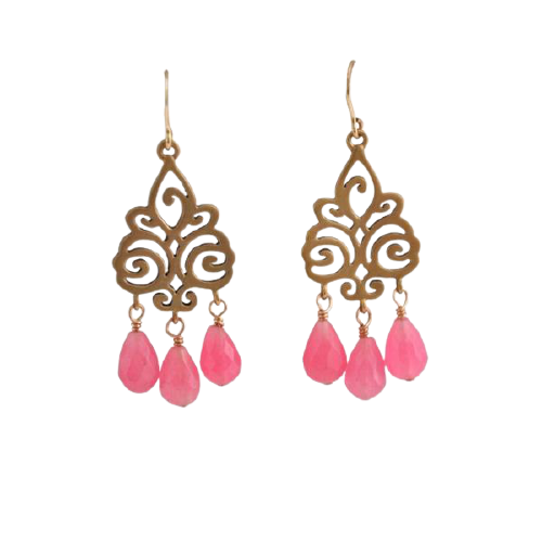 Barse Gypsy Swirl Earring Pink Quartz SeriousWatches