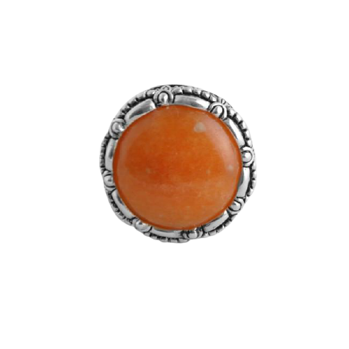 Barse Orange Jade Round Ring