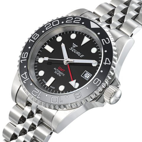 Squale 30 Atmos GMT 1545 Black Bezel
