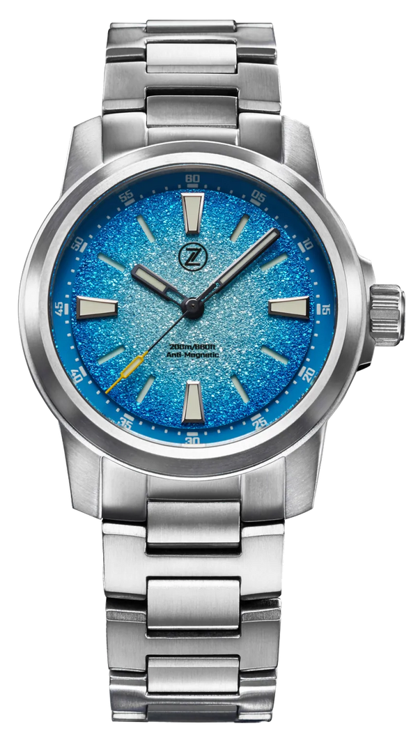 Zelos Aurora Field 38mm Ti Ice Blue SeriousWatches