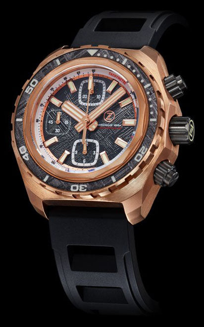Zelos Hammerhead Chrono Bronze Meteorite