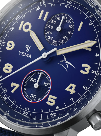 Yema Flygraf Bi-Compax French Air Force Blue YMHF1582AA-GG
