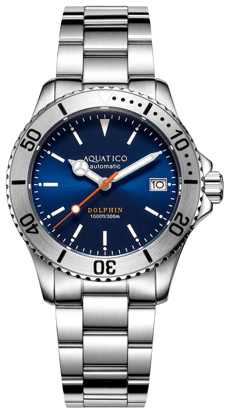 Aquatico Dolphin 39mm Automatic Dive Watch Blue
