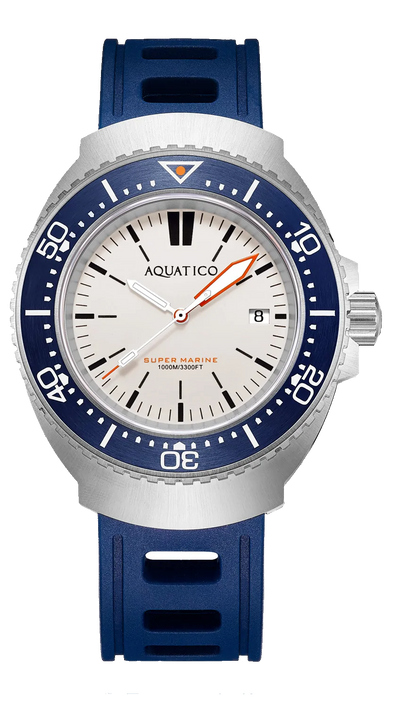 Aquatico Super Marine White Dial Blue Bezel PT5000 (Nearly new)