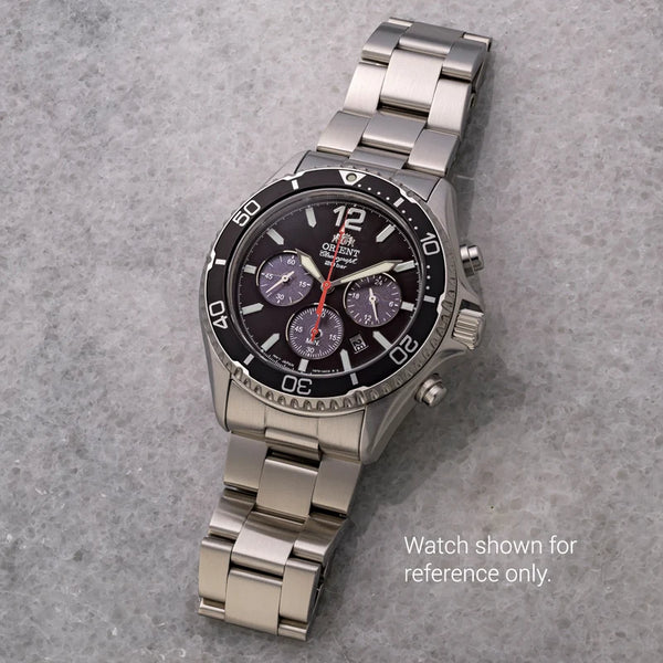 Islander Watch 22mm Brushed Bracelet for Orient Mako Solar Chronograph #BRAC-154