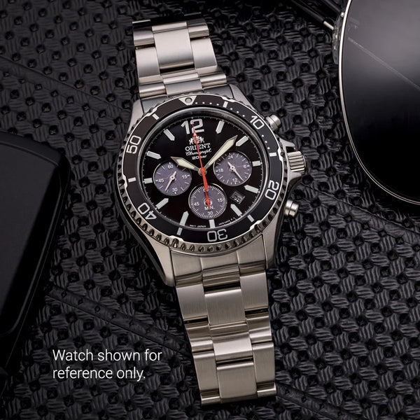 Islander Watch 22mm Brushed Bracelet for Orient Mako Solar Chronograph #BRAC-154