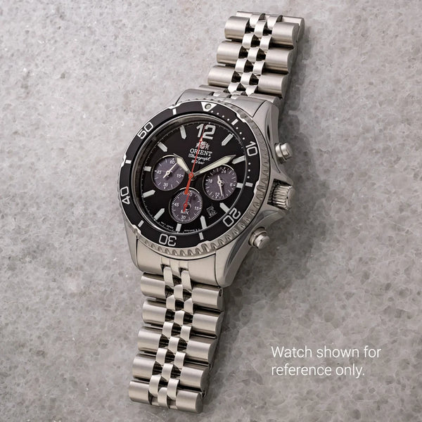 Islander Watch 22mm Brushed and Polished Bracelet for Orient Mako Solar Chronograph #BRAC-155