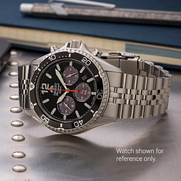 Islander Watch 22mm Brushed and Polished Bracelet for Orient Mako Solar Chronograph #BRAC-155