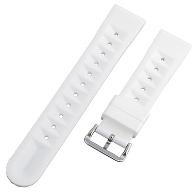Islander Watch 22mm Pure White Waffle FKM Rubber Strap #BRAC-57