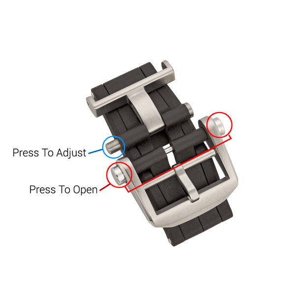 Islander Watch 18mm Carbon Fiber Folding Clasp Micro-Adjust #CLASP-06