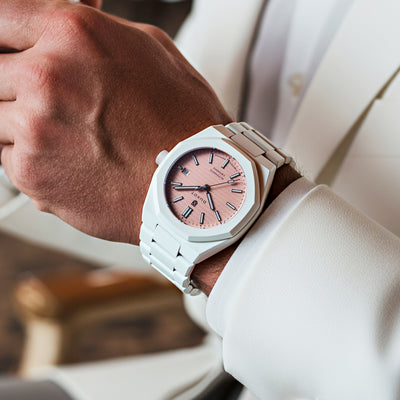Duxot Pamplona Ceramic Petal Cream Automatic Limited Edition DX-2078-11