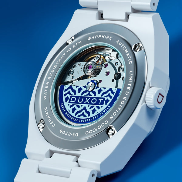 Duxot Pamplona Ceramic Petal Cream Automatic Limited Edition DX-2078-11