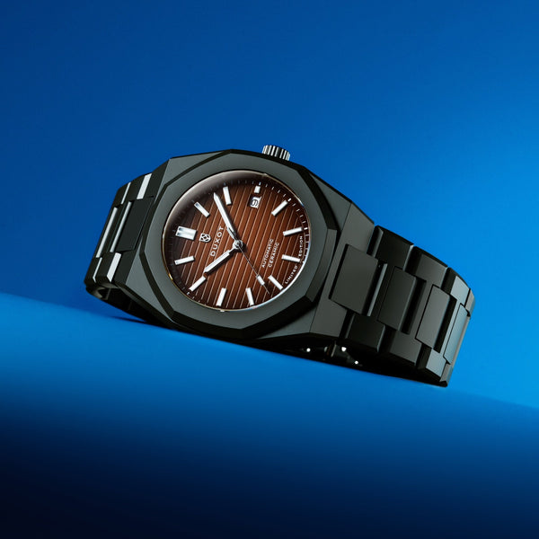 Duxot Pamplona Ceramic Fume Brown Automatic Limited Edition DX-2078-33