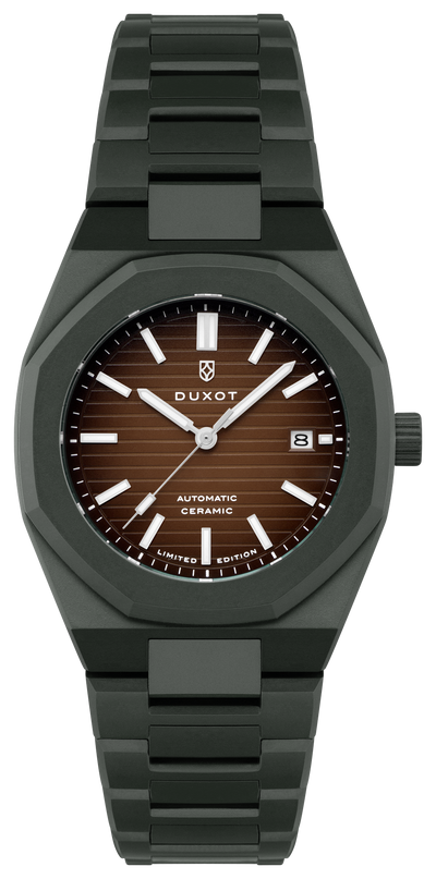Duxot Pamplona Ceramic Fume Brown Automatic Limited Edition DX-2078-33