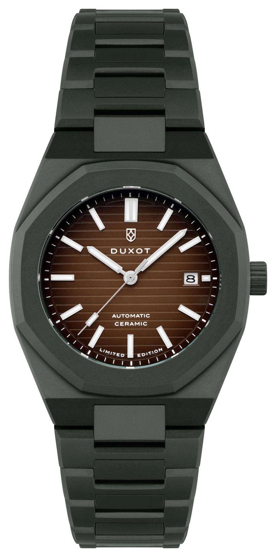Duxot Pamplona Ceramic Fume Brown Automatic Limited Edition DX-2078-33