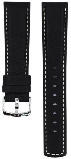 Hirsch Bracelet de montre pour femme Motif lézard légèrement rembourré Noir 11 mm, Noir