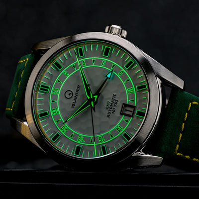 Islander Watch Melville GMT White Golf Ball Hammer Dial #ISL-211