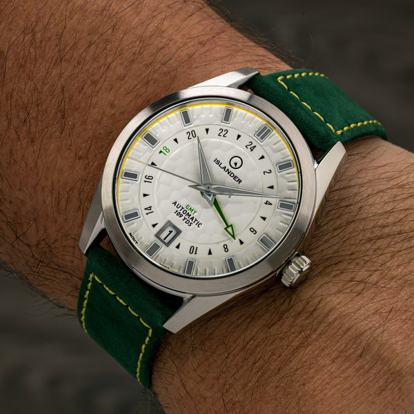 Islander Watch Melville GMT White Golf Ball Hammer Dial #ISL-211