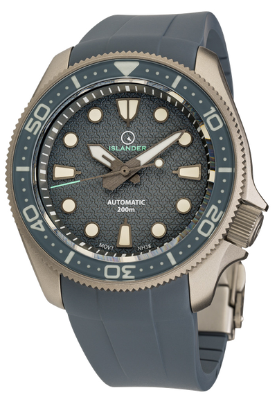 Islander Watch Sands Point Titanium Grey Whale Tail Dial #ISL-259