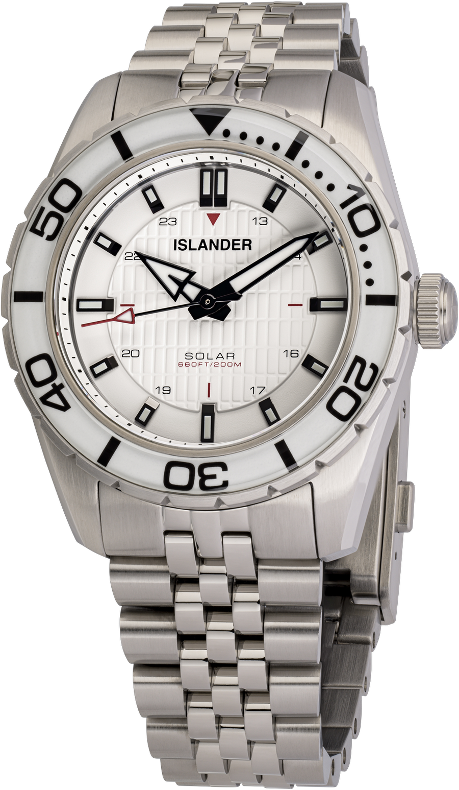 Islander Saltaire 38mm Solar Dive Watch Pure White ISL-281