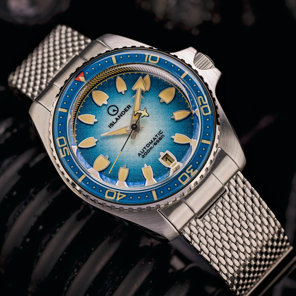 Islander Islander Hudson "Harpoon Diver" 40mm Watch with Degrading Black Dial #ISL-302