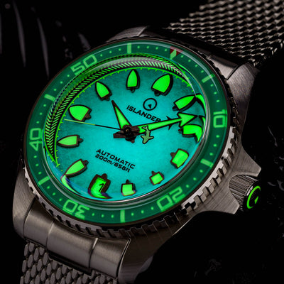 Islander Watch Hudson Harpoon Diver Degrading Sea Green #ISL-305