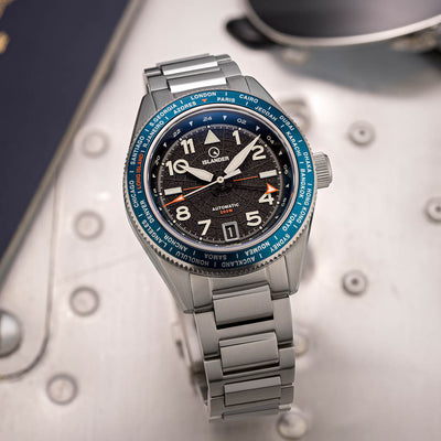 Islander Watch Calabro GMT World Time Anthracite #ISL-316