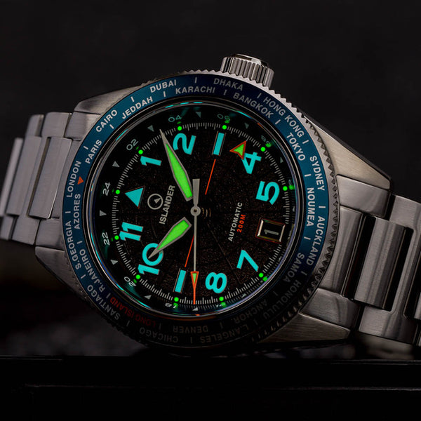 Islander Watch Calabro GMT World Time Anthracite #ISL-316