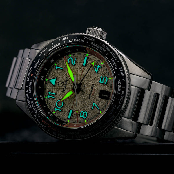 Islander Watch Calabro GMT World Time Silver #ISL-317