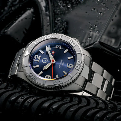 Islander Watch Red October V2 Dive Watch Radiant Blue Dial #ISL-323