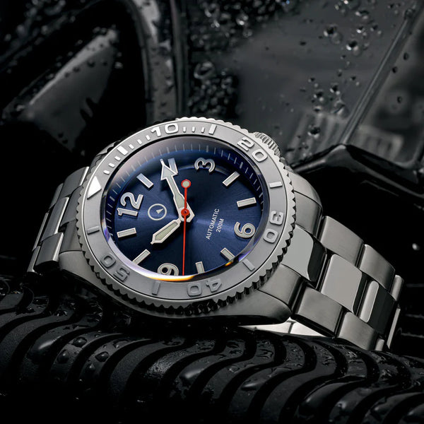 Islander Watch Red October V2 Dive Watch Radiant Blue Dial #ISL-323