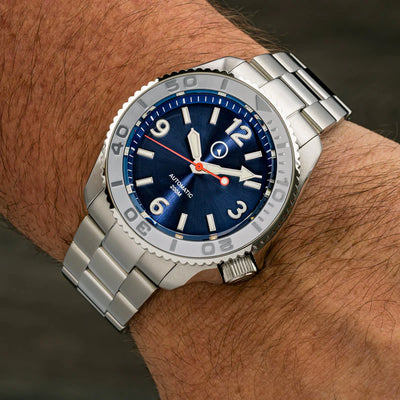 Islander Watch Red October V2 Dive Watch Radiant Blue Dial #ISL-323