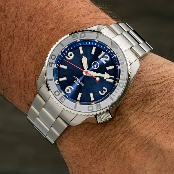 Islander Watch Red October V2 Dive Watch Radiant Blue Dial #ISL-323