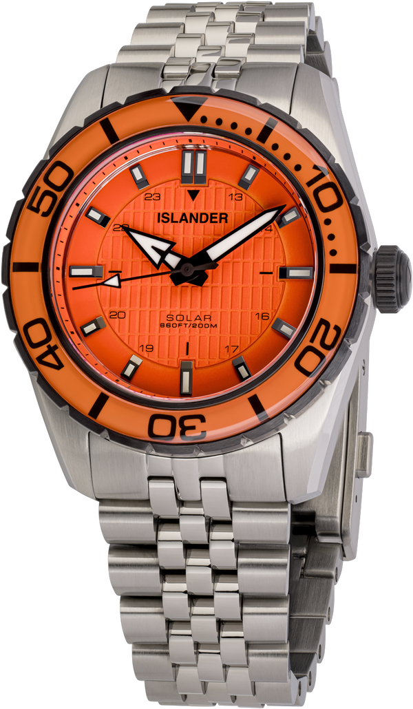 Islander Saltaire 38mm Solar Dive Watch Orange ISL-358