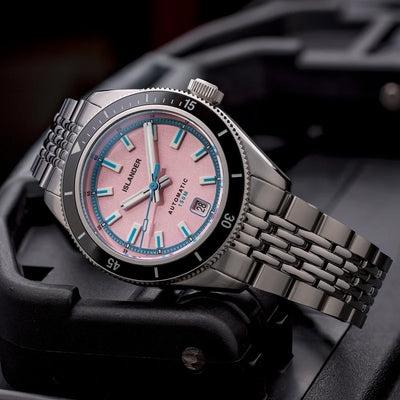 Islander Watch Port Jefferson Skin Diver Miami Pink Dial #ISL-372