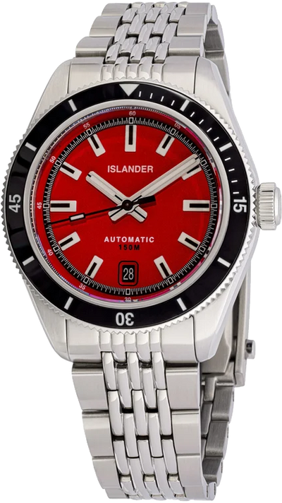 Islander Watch Port Jefferson Skin Diver Red Dial #ISL-375