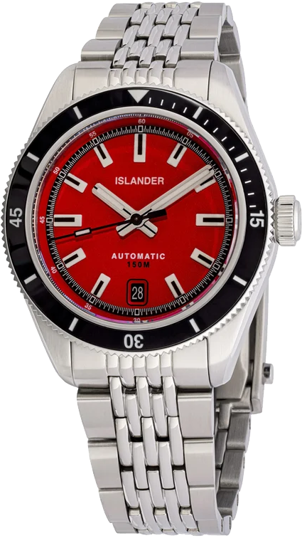 Islander Watch Port Jefferson Skin Diver Red Dial #ISL-375