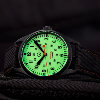 Islander Watch Mitchel Automatic DLC Field Watch Luminous Dial #ISL-83