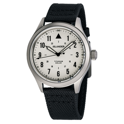Islander Watch Babylon Titanium Solar Field Watch White Dial #ISL-332