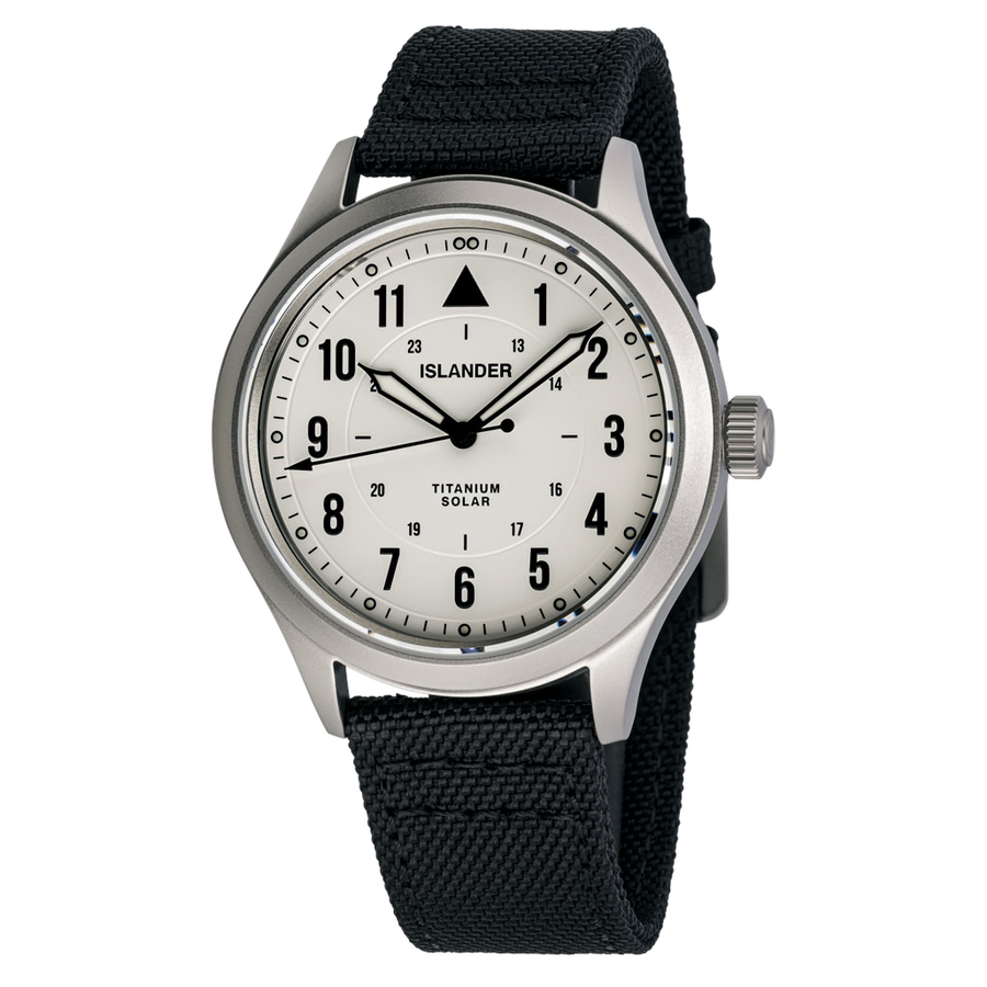Islander Watch Babylon Titanium Solar Field Watch White Dial #ISL-332