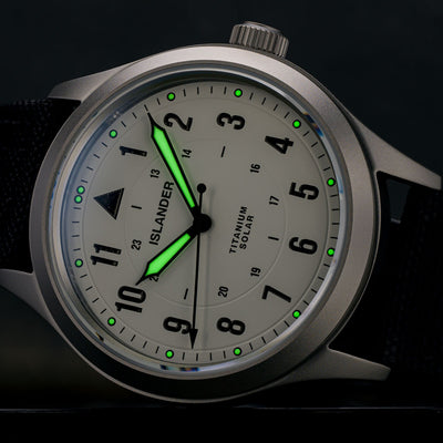 Islander Watch Babylon Titanium Solar Field Watch White Dial #ISL-332