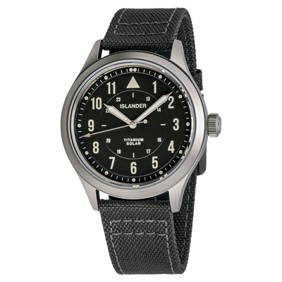 Islander Watch Babylon Titanium Solar Field Watch Charcoal Dial #ISL-336