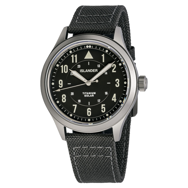 Islander Watch Babylon Titanium Solar Field Watch Charcoal Dial #ISL-336