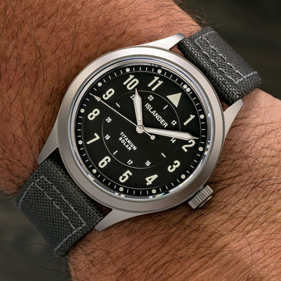 Islander Watch Babylon Titanium Solar Field Watch Charcoal Dial #ISL-336