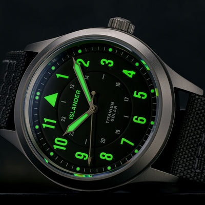 Islander Watch Babylon Titanium Solar Field Watch Charcoal Dial #ISL-336